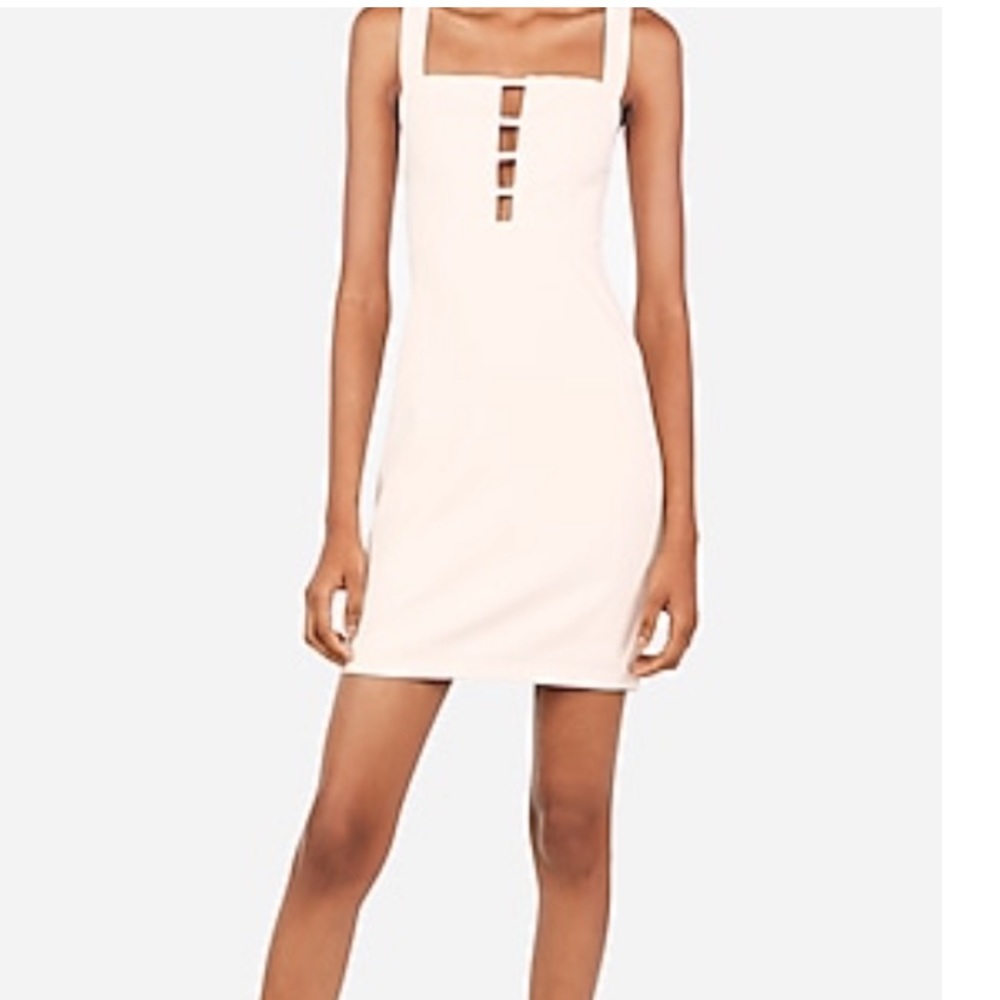 Cut-Out Bar Front Mini Sheath Dress